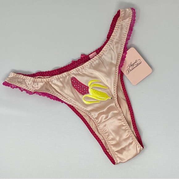 Agent Provocateur Bananarama Pink Silk Brief AP2 Small NWT